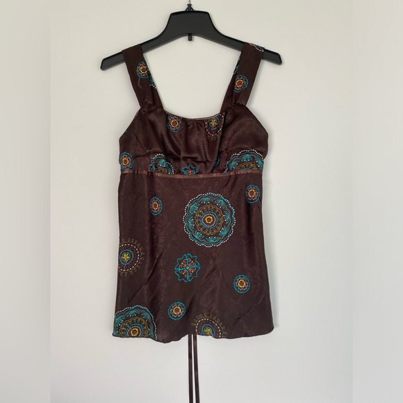 B-Wear Byer of California Boho Peasant Tank Top Size M, Brown - Picture 1 of 7